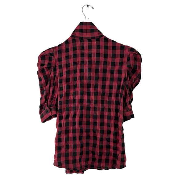 The Shirt by Rochelle Behrens The French Bow Shirt in Red/Black Size XS - Picture 7 of 7